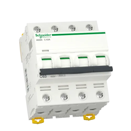 Автоматический выключатель 63А, 4 полюса, кривая C, IK60N Acti9 Schneider Electric A9K24463