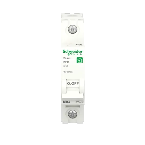 Автоматический выключатель 63А, 1 полюса, уставка В, Resi9 R9F02163 Schneider Electric