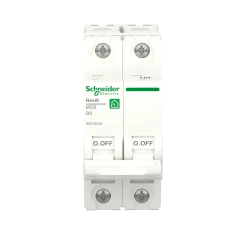 Автоматический выключатель 6А, 2 полюса, уставка В, Resi9 R9F02206 Schneider Electric