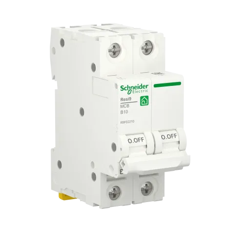Автоматический выключатель 10А, 2 полюса, уставка В, Resi9 R9F02210 Schneider Electric