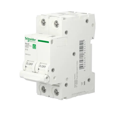 Автоматический выключатель 16А, 2 полюса, уставка В, Resi9 R9F02216 Schneider Electric
