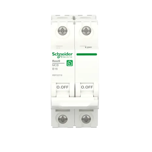 Автоматический выключатель 16А, 2 полюса, уставка В, Resi9 R9F02216 Schneider Electric