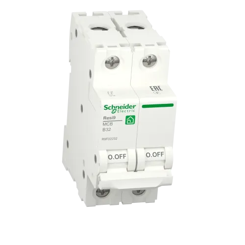 Автоматический выключатель 32А, 2 полюса, уставка В, Resi9 R9F02232 Schneider Electric