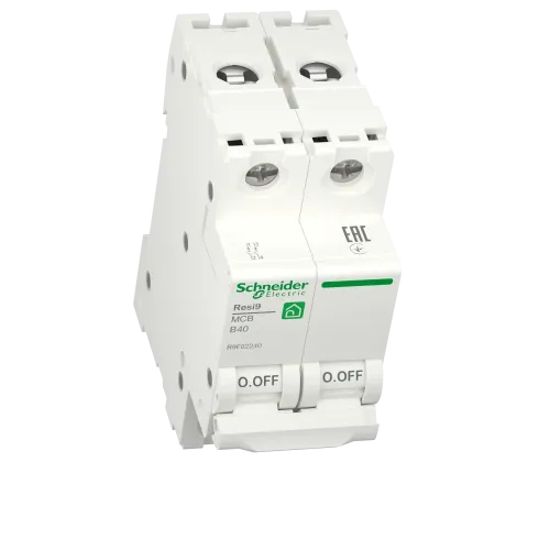 Автоматический выключатель 40А, 2 полюса, уставка В, Resi9 R9F02240 Schneider Electric