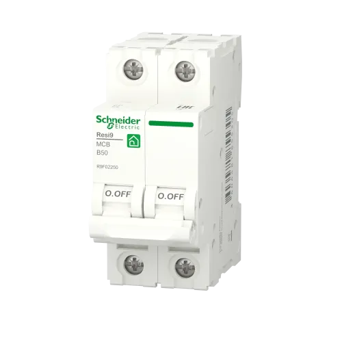 Автоматический выключатель 50А, 2 полюса, уставка В, Resi9 R9F02250 Schneider Electric