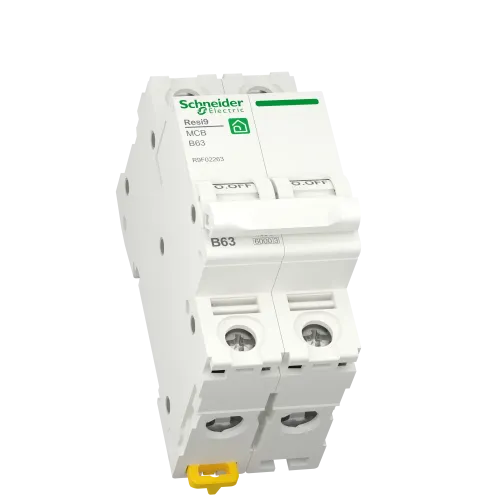 Автоматический выключатель 63А, 2 полюса, уставка В, Resi9 R9F02263 Schneider Electric