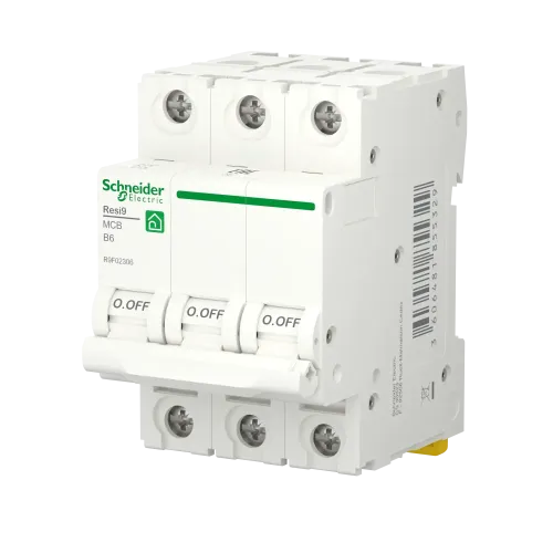 Автоматический выключатель 6А, 3 полюса, уставка В, Resi9 R9F02306 Schneider Electric
