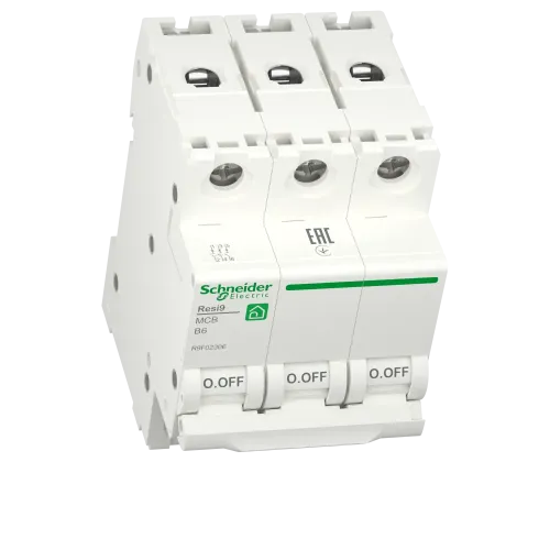 Автоматический выключатель 6А, 3 полюса, уставка В, Resi9 R9F02306 Schneider Electric