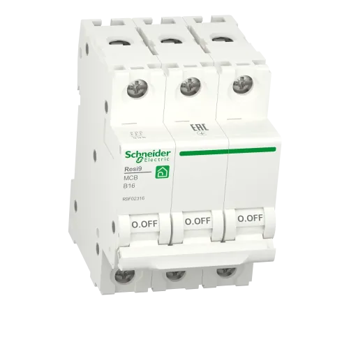 Автоматический выключатель 16А, 3 полюса, уставка В, Resi9 R9F02316 Schneider Electric