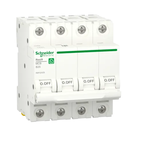 Автоматический выключатель 25А, 4 полюса, уставка В, Resi9 R9F02425 Schneider Electric