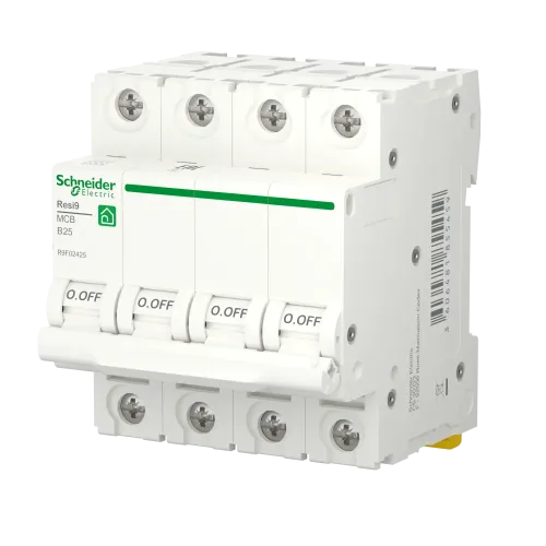 Автоматический выключатель 25А, 4 полюса, уставка В, Resi9 R9F02425 Schneider Electric