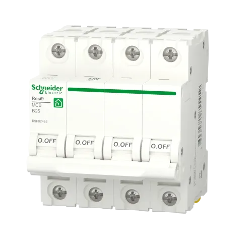 Автоматический выключатель 25А, 4 полюса, уставка В, Resi9 R9F02425 Schneider Electric