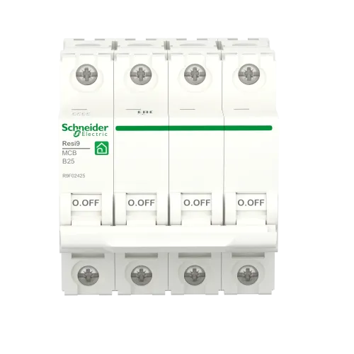 Автоматический выключатель 25А, 4 полюса, уставка В, Resi9 R9F02425 Schneider Electric
