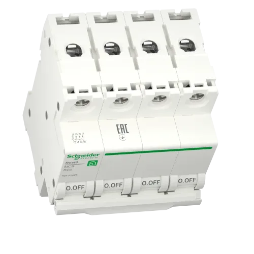 Автоматический выключатель 25А, 4 полюса, уставка В, Resi9 R9F02425 Schneider Electric
