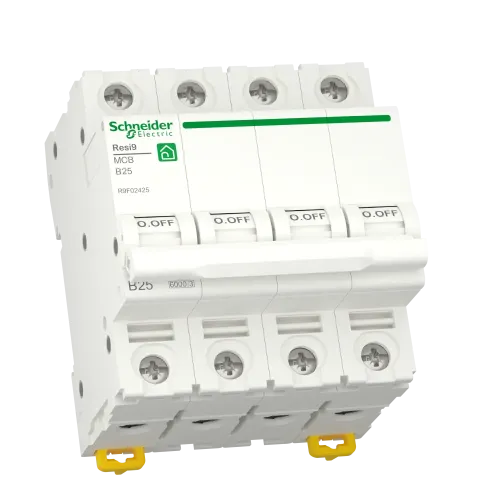 Автоматический выключатель 25А, 4 полюса, уставка В, Resi9 R9F02425 Schneider Electric