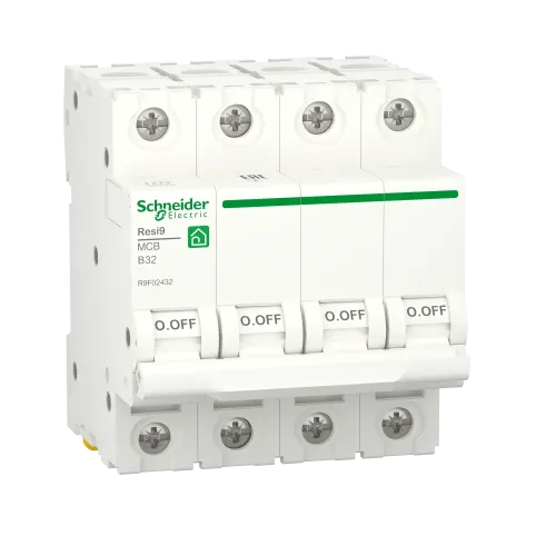 Автоматический выключатель 32А, 4 полюса, уставка В, Resi9 R9F02432 Schneider Electric