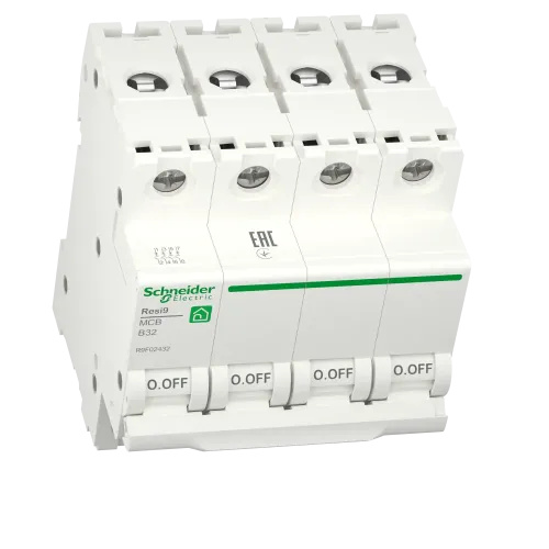Автоматический выключатель 32А, 4 полюса, уставка В, Resi9 R9F02432 Schneider Electric