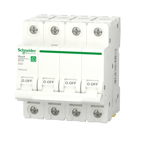 Автоматический выключатель 40А, 4 полюса, уставка В, Resi9 R9F02440 Schneider Electric