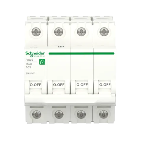 Автоматический выключатель 63А, 4 полюса, уставка В, Resi9 R9F02463 Schneider Electric