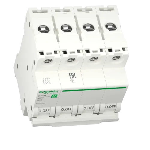 Автоматический выключатель 63А, 4 полюса, уставка В, Resi9 R9F02463 Schneider Electric