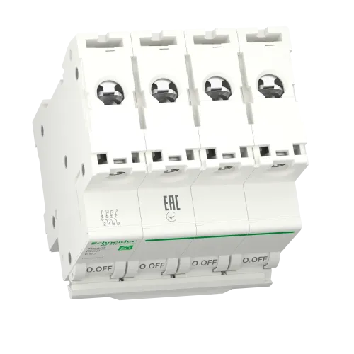 Автоматический выключатель 63А, 4 полюса, уставка В, Resi9 R9F02463 Schneider Electric