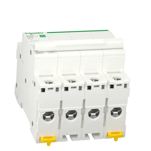 Автоматический выключатель 63А, 4 полюса, уставка В, Resi9 R9F02463 Schneider Electric