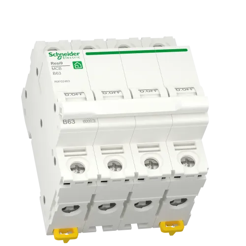 Автоматический выключатель 63А, 4 полюса, уставка В, Resi9 R9F02463 Schneider Electric