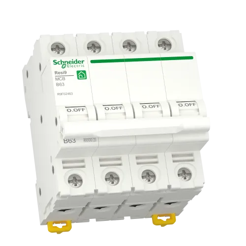 Автоматический выключатель 63А, 4 полюса, уставка В, Resi9 R9F02463 Schneider Electric