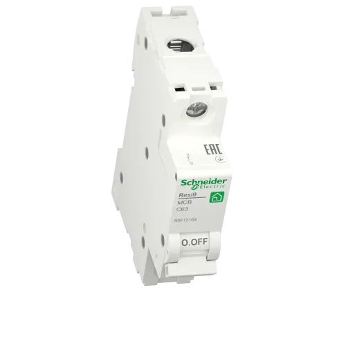 Автомат 63А, 1 полюса, уставка С, Resi9 R9F12163 Schneider Electric
