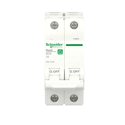 Автомат 6А, 2 полюса, уставка С, Resi9 R9F12206 Schneider Electric