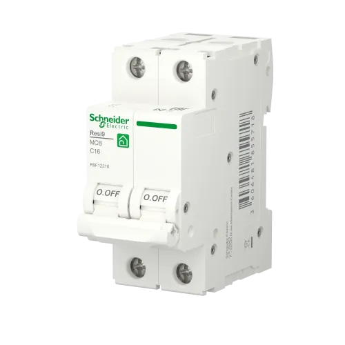 Автомат 16А, 2 полюса, уставка С, Resi9 R9F12216 Schneider Electric