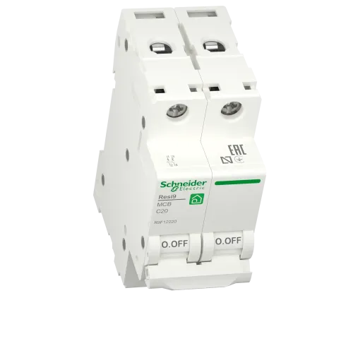 Автомат 20А, 2 полюса, уставка С, Resi9 R9F12220 Schneider Electric