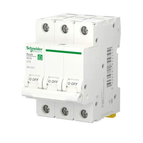 Автомат 10А, 3 полюса, уставка С, Resi9 R9F12310 Schneider Electric