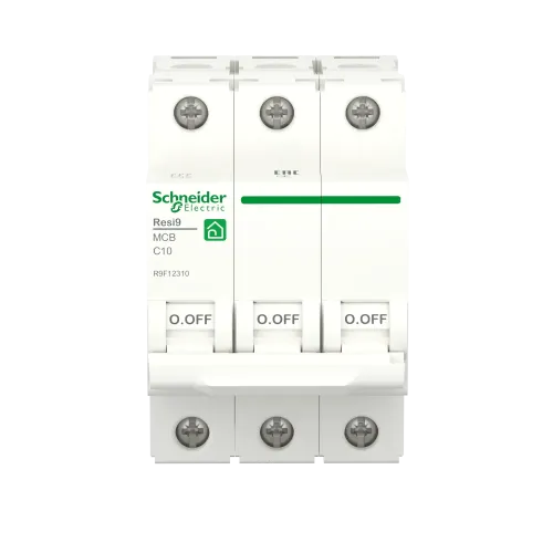 Автомат 10А, 3 полюса, уставка С, Resi9 R9F12310 Schneider Electric