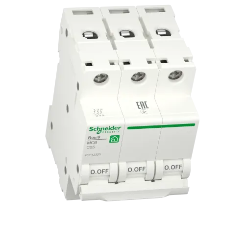 Автомат 25А, 3 полюса, уставка С, Resi9 R9F12325 Schneider Electric