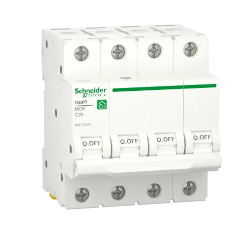 Автомат 25А, 4 полюса, уставка С, Resi9 R9F12425 Schneider Electric