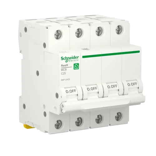 Автомат 25А, 4 полюса, уставка С, Resi9 R9F12425 Schneider Electric