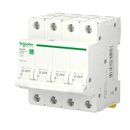 Автомат 25А, 4 полюса, уставка С, Resi9 R9F12425 Schneider Electric