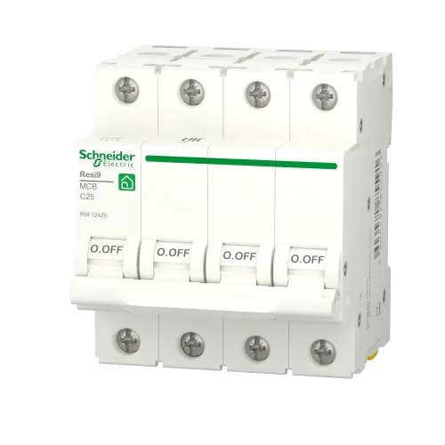 Автомат 25А, 4 полюса, уставка С, Resi9 R9F12425 Schneider Electric