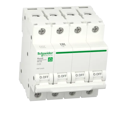 Автомат 25А, 4 полюса, уставка С, Resi9 R9F12425 Schneider Electric