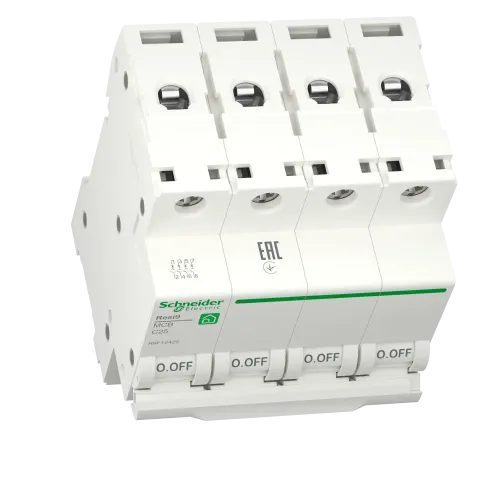 Автомат 25А, 4 полюса, уставка С, Resi9 R9F12425 Schneider Electric