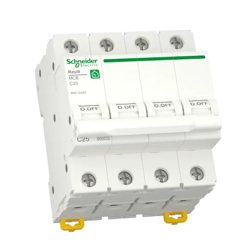 Автомат 25А, 4 полюса, уставка С, Resi9 R9F12425 Schneider Electric