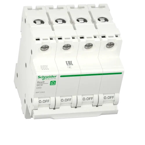 Автомат 63А, 4 полюса, уставка С, Resi9 R9F12463 Schneider Electric