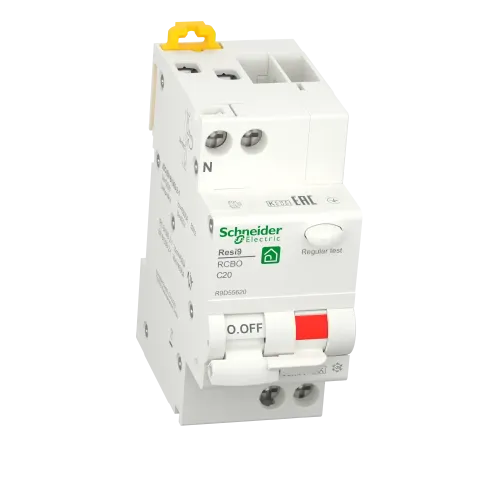 Дифавтомат 20А, 30 мА, уставка С, тип А, Resi9 R9D55620 Schneider Electric