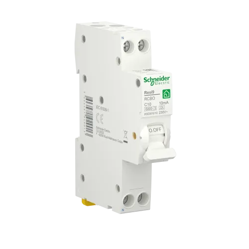 Компактный дифавтомат 10А, 10 мА, уставка С, тип А, Resi9 R9D81610 Schneider Electric