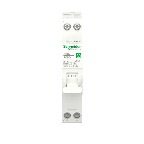 Компактный дифавтомат 10А, 10 мА, уставка С, тип А, Resi9 R9D81610 Schneider Electric