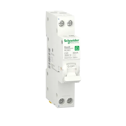 Одномодульный дифавтомат 20А, 30 мА, уставка С, тип АС, Resi9 R9D87620 Schneider Electric