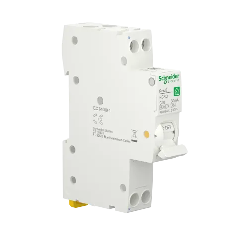 Одномодульный дифавтомат 20А, 30 мА, уставка С, тип А, Resi9 R9D88620 Schneider Electric