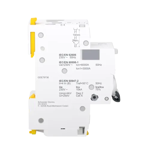Устройство защиты от дугового пробоя 16A B 6kA, 1P+N, AFDD+AB iC40N ARC Acti9 A9TPD4616