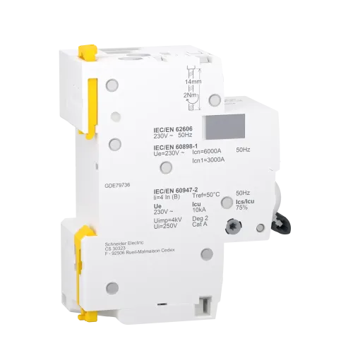 Устройство защиты от дугового пробоя 16A B 6kA, 1P+N, AFDD+AB iC40N ARC Acti9 A9TPD4616